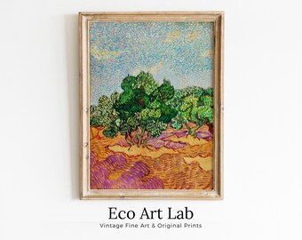 Famous Vincent van Gogh Olive Trees Landscape Printable Art Print. Instant Download van Gogh Print Vintage Spring Painting. Fine Art Print