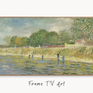 Samsung Frame TV Art 4K Bank of the Seine. Famous Painting by Vincent van Gogh. Instant Download. van Gogh Landscape for the Frame TV