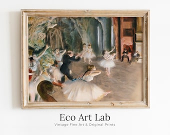 Edgar Degas Rehearsal Onstage Painting Famous Printable Art Print. Instant Download Degas Print Vintage Ballerina Wall Art Digital Download