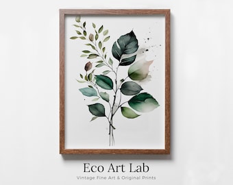 Floral Printable Wall Art. Floral Minimalist Art. Boho Floral Art. Watercolor Botanical Print. Wild Flowers Art. Printable Flower Watercolor