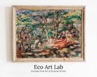 Famous Renoir Print. Woman in Garden Painting by Auguste Renoir. Vintage Painting. Printable Wall Art Antique Oil Painting. Instant Download