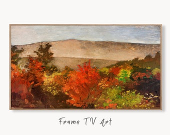 Samsung Frame TV Art 4K Autumn Forest Treetops Landscape Digital Painting. Instant Download Fall Art for the Samsung Frame TV. Art for TV
