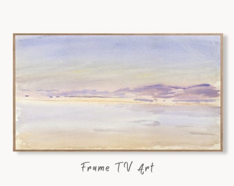 Samsung Frame TV Art 4K Sunset at Sea Vintage Watercolor Painting. Instant Download Vintage Art for the Samsung Frame TV. Sunset Wall Art