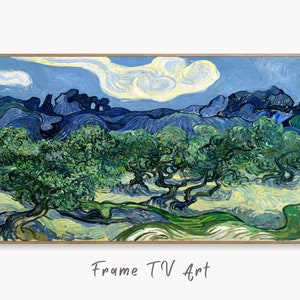 Samsung Frame TV Art 4K Olive Trees with Alpilles Famous Painting by Vincent van Gogh. Instant Download van Gogh Landscape for the Frame TV