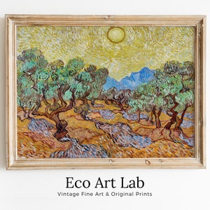 Vincent van Gogh Olive Trees Printable Famous Landscape Painting Art Print. Instant Download van Gogh Print Vintage Painting. Fine Art Print