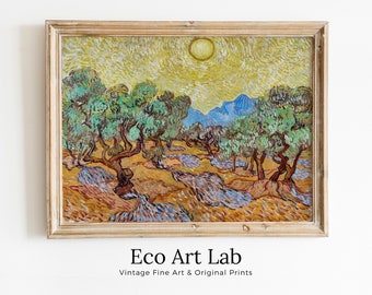 Vincent van Gogh Olive Trees Printable Famous Landscape Painting Art Print. Instant Download van Gogh Print Vintage Painting. Fine Art Print