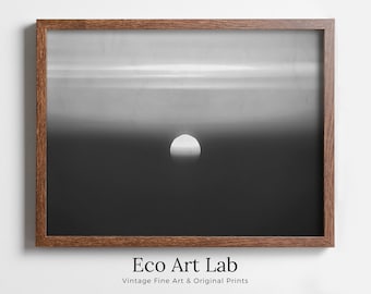 Black and White Abstract Sunset Art Print. Printable Minimal Art Prints. Modern Aesthetic Wall Art. Minimalist Abstract Sunset Poster