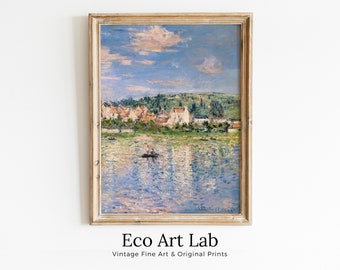 Vétheuil in Summer Claude Monet Painting Famous Monet Art. Instant Download Vintage Decor. Monet Landscape Printable Wall Art. Vintage Decor