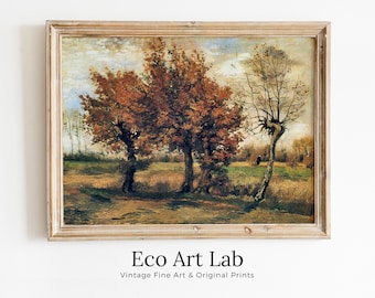 Vincent van Gogh Autumn Landscape Printable Famous Art Print. Instant Download van Gogh Print. Vintage Art. Landscape Fine Art Painting