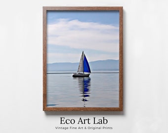 Sailboat Painting Nautical Wall Art. Instant Download Sailboat Print. Digital Painting of Boats. Boat Artwork. Printable Sailing Prints