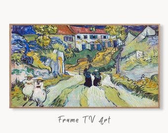 Samsung Frame TV Art 4K Famous Stairway at Auvers Painting by Vincent van Gogh. Instant Download van Gogh Art for Frame TV. Vintage Wall Art