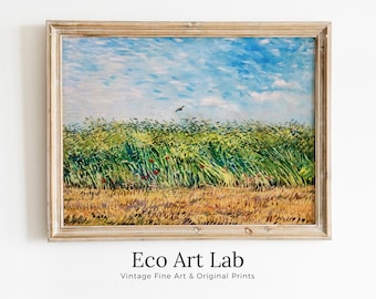 Vincent van Gogh Wheat Field w/ Lark Printable Famous Art Print. Instant Download van Gogh Print Vintage Painting Wall Decor. Fine Art Print