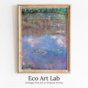 Famous Claude Monet Painting The Water Lily Pond. Instant Download Vintage Decor. Monet Botanical Print Printable Wall Art. Vintage Decor