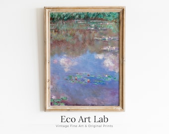 Famous Claude Monet Painting The Water Lily Pond. Instant Download Vintage Decor. Monet Botanical Print Printable Wall Art. Vintage Decor