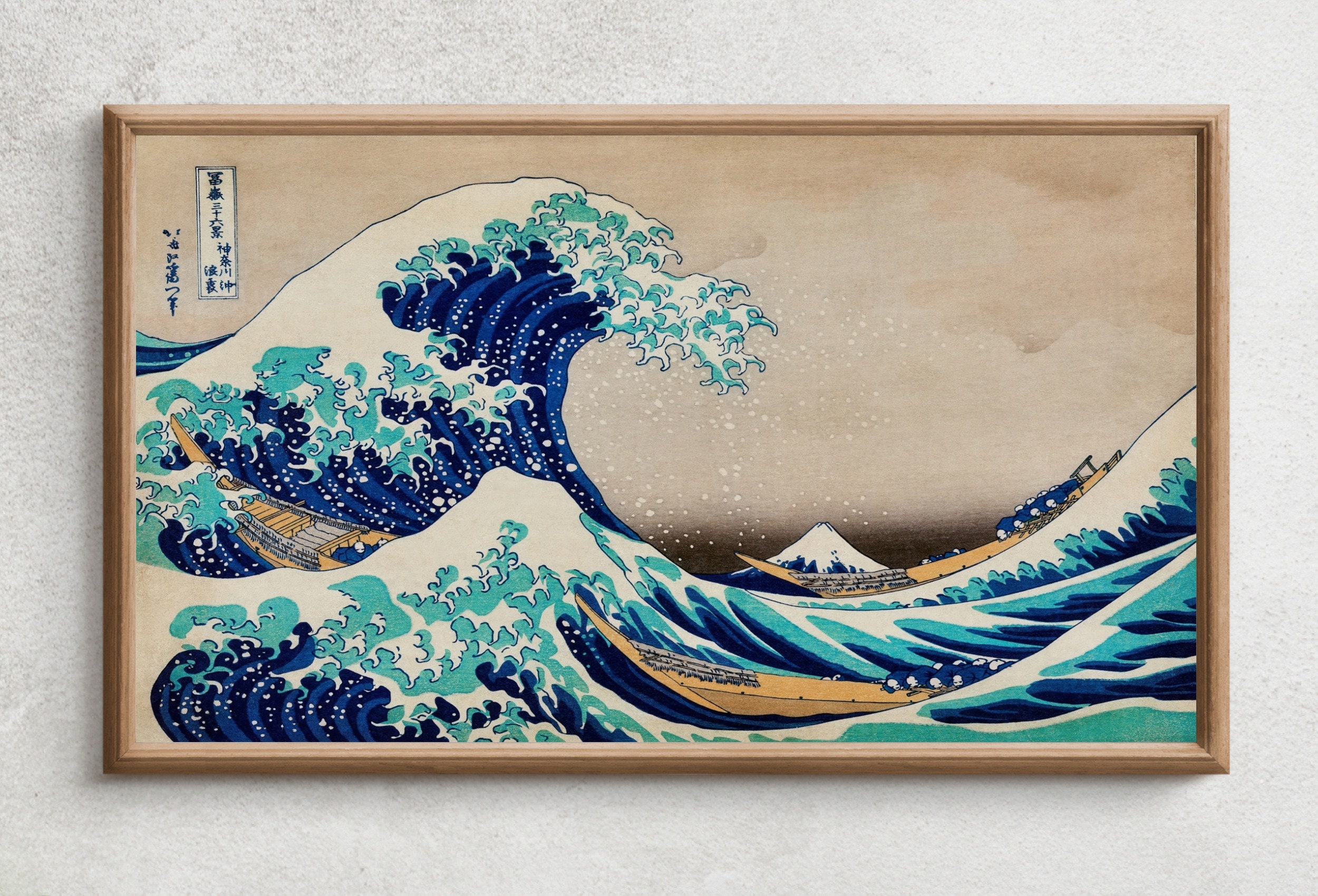数量限定価格!! Wave Great 4K Art TV Frame Samsung off Japanese Kanagawa 絵画