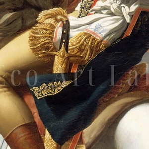 Napoleon Bonaparte korsar Alperna. Röda Kapversionen. Berömd historisk affisch. Utskrivbar väggkonst. Reproduktion av fransk historia. bild 5