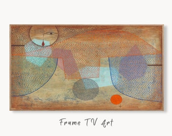 Frame TV Abstract Painting. Paul Klee Bauhaus Minimalist Wall Decor. Colorful Mid Century Modern Wallart