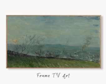 Samsung Frame TV Art 4K Sunset in Montmartre Famous Painting by Vincent van Gogh. Instant Download van Gogh Art for Frame TV. Vintage Art