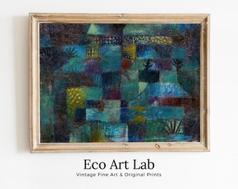Paul Klee Print Vintage Abstract Art Poster. Terraced Garden Abstract Landscape Famous Vintage Art Print. Printable Retro Paul Klee Wall Art