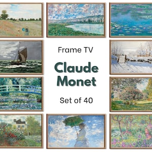 Conjunto de 40 imágenes de Samsung para Frame TV Art 4K. Ultimate Claude Monet Famosa Colección de Pinturas.