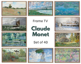 Conjunto de 40 imágenes de Samsung para Frame TV Art 4K. Ultimate Claude Monet Famosa Colección de Pinturas.
