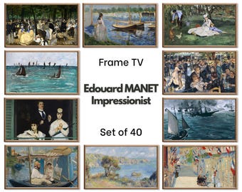 Edouard Manet Samsung Frame TV Art | Set of 40 Classic French Country Decor Impressionist Paintings | Vintage Wall Art Downloadable TV Art
