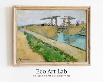 Vincent van Gogh Bridge Landscape Printable Famous Painting Art Print. Instant Download van Gogh Print Vintage Fine Art Digital Download