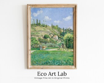 Vintage Impressionist French Countryside Antique Landscape Painting. Country Fine Art Print Wall Decor. PRINTABLE Instant Download Art