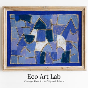 Paul Klee Druck Blau Vintage Abstrakte Kunst Poster. Vintage Blaue Nacht berühmte Kunstdruck. Druckbare Retro Paul Klee Wandkunst