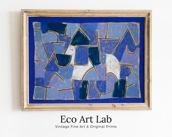 Paul Klee Print Blue Vintage Abstract Art Poster. Instant Download Vintage Blue Night Famous Art Print. Printable Retro Paul Klee Wall Art