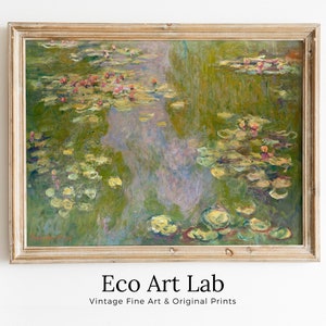 Water Lilies Claude Monet Painting Famous Monet Art. Instant Download Vintage Decor. Monet Botanical Print Printable Wall Art. Vintage Decor