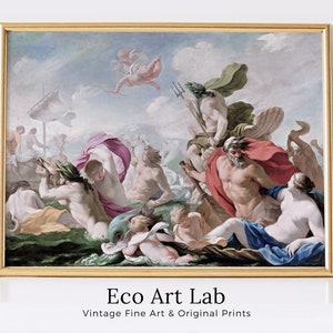 Ancient Greek Mythology Painting | Vintage Famous Painting | Antique PRINTABLE Art | Digital Download | Marine Gods