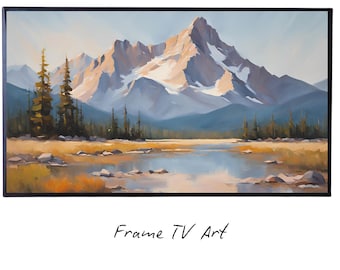 Rocky Mountains Art For Samsung Frame TV. 4K Mountain View Nature Wall Decor. Scenic Mountain Print Outdoor Landscape Art