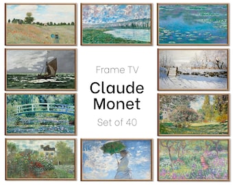 Set van 40 Samsung Frame TV Art 4K. Ultieme Claude Monet beroemde schilderijencollectie. Claude Monet Art Set Instant Download Frame TV-kunst