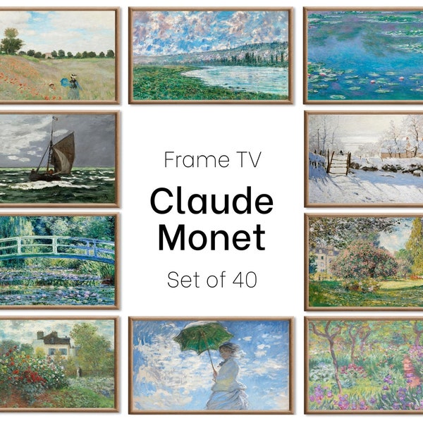 Set of 40 Samsung Frame TV Art 4K. Ultimate Claude Monet Famous Paintings Collection. Claude Monet Art Set Instant Download Frame TV Art