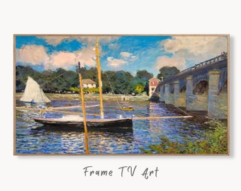 Samsung Frame TV Art 4K Monet Pont d'Argenteuil Famous Painting. Instant Download Vintage Art for Samsung Frame TV. Claude Monet Art for TV