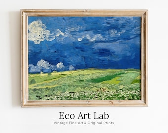 Vincent van Gogh Wheatfield Under Thunderclouds Printable Famous Art Prints. Instant Download van Gogh Print Vintage Painting Fine Art Print