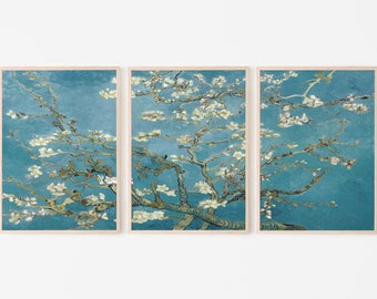 Vincent van Gogh Almond Blossom Set of 3 Prints. Printable Famous Art Prints. Instant Download van Gogh Set of Three Prints. Botanical Art