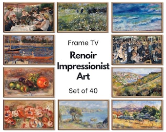Renoir Impressionist Art for Frame TV I  I Oil Paintings Gallery Wall Set of 40 I French Country Decor I Samsung Frame Digital Art