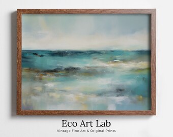 Soft Coastal Landscape. Minimalist Neutral Abstract Painting. PRINTABLE Wall Art. Modern Minimalist Poster. Muted Horizon Landscape