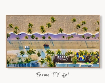 Palm Tree Lined Road Frame TV Art, Digital Download Digital Art for TV Beach Wall Art, Artwork for The Frame TV, Art for Samsung Frame