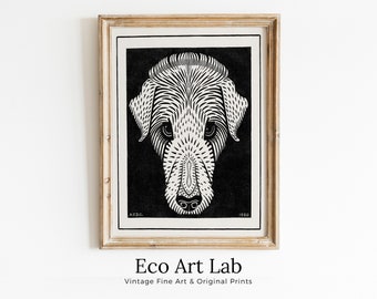 Dog's Head Painting Vintage Art Nouveau Print Wall Art. Instant Download Dog Poster Julie De Graag Printable Wall Art. Art Nouveau Poster