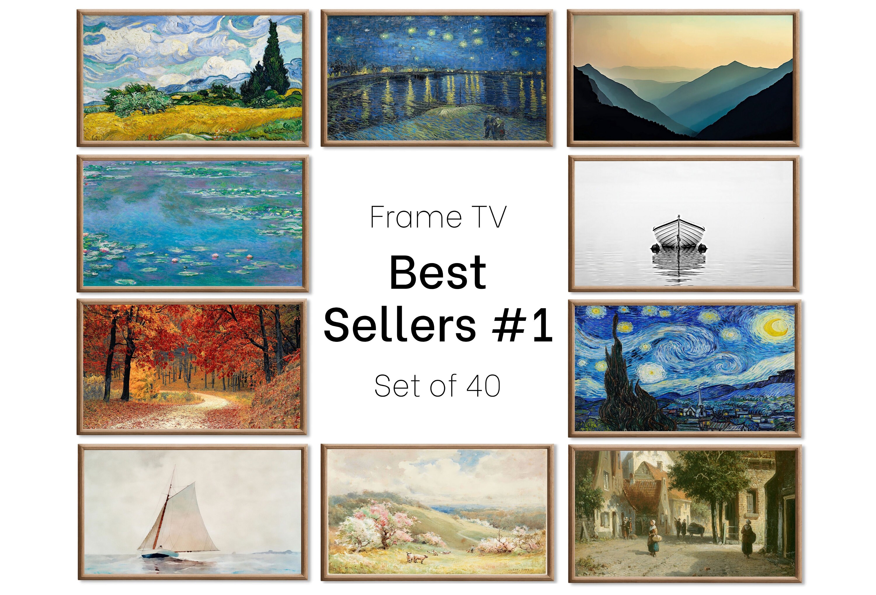 Set of 40 Samsung Frame TV 4K Art. Best Sellers Paintings & Digital Art