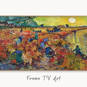 Samsung Frame TV Art 4K The Red Vineyard Famous Painting by Vincent van Gogh. Instant Download van Gogh Art for the Frame TV. Vintage Decor