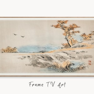 Samsung Frame TV Art 4K Lake Landscape Vintage Japanese Wall Art. Instant Download Antique Japanese Art for the Frame TV. Vintage Wall Art