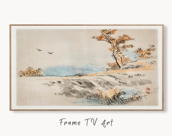 Samsung Frame TV Art 4K Lake Landscape Vintage Japanese Wall Art. Instant Download Antique Japanese Art for the Frame TV. Vintage Wall Art