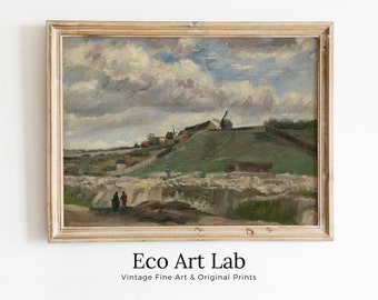 Vincent van Gogh The Hill of Montmartre with Stone Quarry Printable Famous Art Print. Instant Download van Gogh Print Vintage Wall Decor