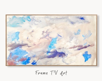Samsung Frame TV Art, 4K Vintage Abstract Cloud Painting. Cloud Art Home Decor, Instant Download for Samsung Frame, Watercolor TV Art