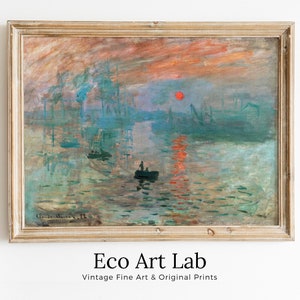 Claude Monet Impression, Sunrise Painting Famous Monet Art. Instant Download Vintage Decor. Monet Landscape Printable Wall Art Vintage Decor