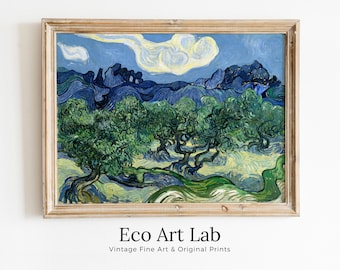Vincent van Gogh Olive Trees with the Alpilles Printable Famous Art Prints. Instant Download van Gogh Print Vintage Painting. Fine Art Print